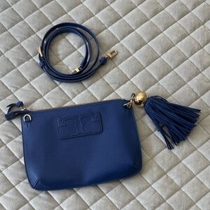 Tory Burch Blue Wristlet with Tassel